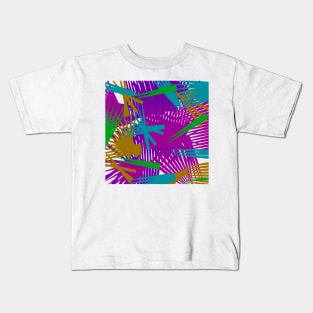 red blue green abstract spikes texture background Kids T-Shirt